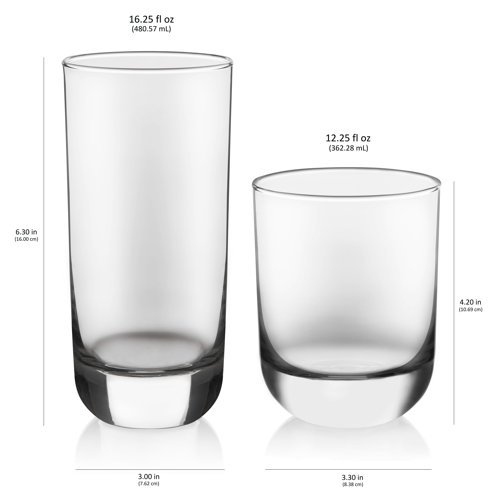 Libbey Polaris 16Piece Tumbler and Rocks Glass Set & Reviews Wayfair